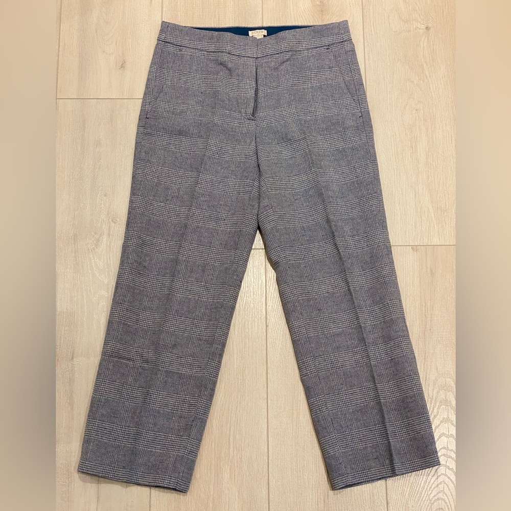 J. Crew Factory Plaid Wide Leg Crop Pant
